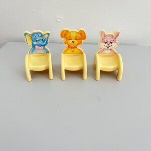 Vtg Barbie 1999 "Kelly's Surprise Party" Flip Set of 3  Chairs